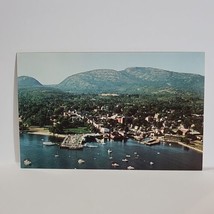 Bar Harbor New England Aerial View Vintage Postcard  - $6.92