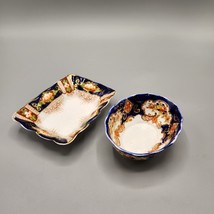 Royal Albert Crown China Imari Trinket Dishes Condiment Tray Cobalt Blue Antique - £22.93 GBP