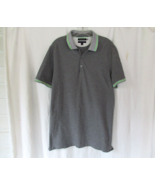 Banana Republic polo shirt Performance pique Large gray green trim short... - $14.65