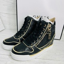 Guess Blairin3  Wedge Platform 5.5 M High Top Shoes Sneakers  Lace Zip Up Black - £79.00 GBP