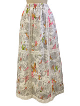 VTG 1970s Chessa Davis Maxi Skirt Lace Inserts Butterfly Print Boho Fest... - $1,812.01 MXN