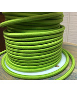 Lime Green Cloth Covered Round Power Cord, 3-Wire, Cotton Fabric, Vintag... - $1.51