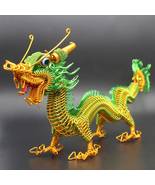  Metal gragon statue sculpture crafts gift,Goolden charm Chinese dragon figurine - $72.00