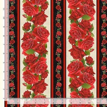 Cotton Vintage 11&quot; Stripe Rose Florals Cotton Fabric Print by the Yard D379.81 - $14.95