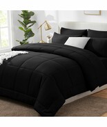 Cozylux King Size Comforter Set 7 Pieces Bed In A Bag Black, Pillowcases - $1,159.14 MXN