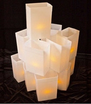 WHITE Luminary Light Set W/ Candles walkway lights - hard shell Plastic box - £117.27 GBP