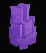 PURPLE luminary set W/ CANDLES - walkway lights hard shell Plastic box H... - £117.27 GBP