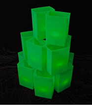 GREEN LUMINARY LIGHT SET - TEA LIGHTS - HARD SHELL BOX - ONE SET - $150.00