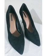 Tahari Benedict Black Heels Suede Shoes Classic Rare Women&#39;s Size 9.5M - $18.69