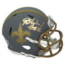 Rashid Shaheed Autographed New Orleans Saints &#39;Slate&#39; Mini Speed Helmet ... - $89.00