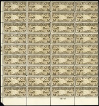 C8, MNH VF 15¢ Plate Block (2) of 36 Stamps - NICE PIECE! CV $204. Stuar... - £148.01 GBP