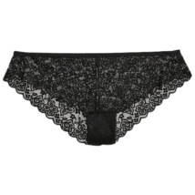 Lace Cheeky Bikini Panties Size Large (12/14) Low-Rise Black Underwear NEW - $8.59