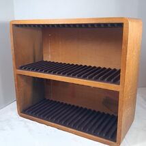 Vintage CD DVD Holder solid Wood storage case rack 40 discs dovetail cor... - $99.00