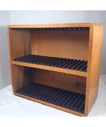 Vintage CD DVD Holder solid Wood storage case rack 40 discs dovetail cor... - €85,75 EUR