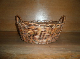 Wicker Basket with Scalloped Edge and Handles , 11&quot; x 4 &quot; - $5.00