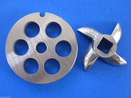 #5 x 1/2&quot; Plate Discs PLUS 1 knife for Meat Grinder Grinding STAINLESS S... - $20.34