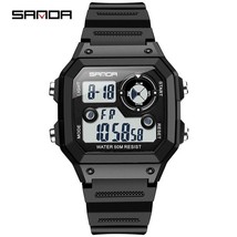 SANDA Top Fashion Sports Watch Men 5ATM Waterproof Military Style Watches Digita - £28.69 GBP