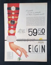 Vintage 1958 Elgin Lord &amp; Lady Watches - Original Full Page Color Ad - £5.30 GBP