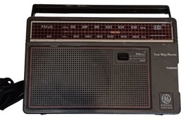 Vtg Ge Radio General Electric Am Fm Two-Way Power Portable 7-26600 AC/DC Tested - £16.22 GBP