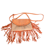 Rhinestone Cross Body With Fringe Orange and Tan - €21,64 EUR
