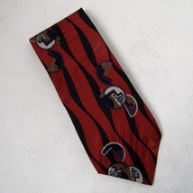 Zylos George Machado Neck Tie Red Black 100% Italian Silk Abstract Geometric - £22.82 GBP
