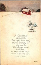 Postcard A Christmas Greeting Snowy Landscape  Cabin OCP Posted 1917 - £3.18 GBP