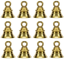 Handmade Brass Decorative Hanging Bell Festival Home Temple Decoration 12 Pcs - £23.62 GBP