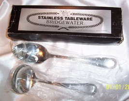 Wallace Heritage BRIDGEWATER Stainless / Gravy Ladle, Pierced Spoon NIB - £11.86 GBP