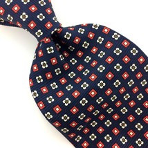 AMERICAN EAGLE USA TIE NAVY BLUE FLORAL RED Silk Necktie I23-9 Ties - £13.44 GBP