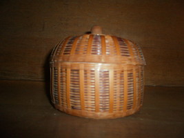 Brown Stripe Bamboo Basket - $7.00