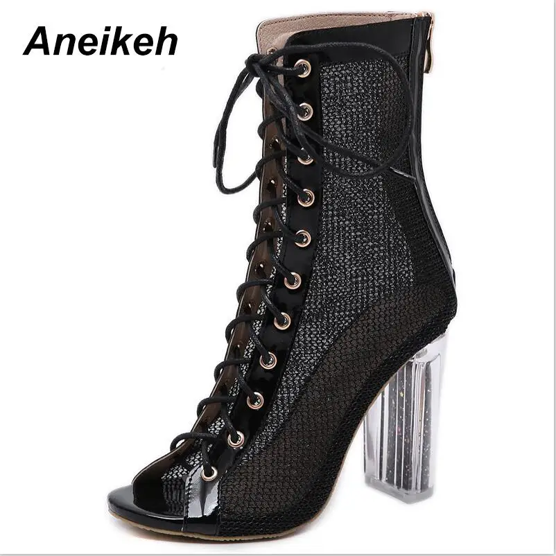 Aneikeh Women -Up Ankle Boots Sandal Open Toe Botas Mujer Gladiator Booties Fash - £180.58 GBP