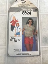 Vintage Simplicity 8524 Top & Shorts Misses Size 10 12 14 Stretch Knit 1978 - $13.09