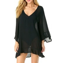 Anne Cole Live in Color Flounce V-Neck Gauze Coverup Tunic M $68 NWT - $29.00