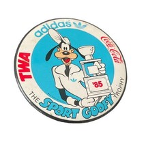 Sport Goofy TWA Coke Button 1985 Trophy Adidas 3&quot; Metal - £14.42 GBP