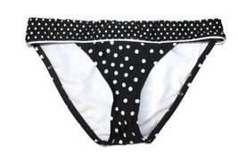 2 Bamboo Hipster Black White Polka Dot Bikini Bottom Swimwear Bathing Suit Small - £6.39 GBP