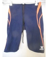 Tyr Durafast Men&#39;s Swimsuit Orange Blue Sz 28 long leg - $39.98
