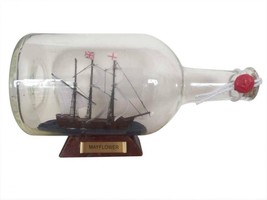 [Pack Of 2] Mayflower Model Ship in a Glass Bottle  9&quot;&quot; - £56.71 GBP