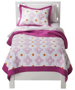 Circo Pink Flower Dot Girl Quilt Sham Bed Set-Full/Queen-Twin-Pink White... - £35.92 GBP+