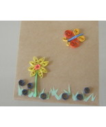 Gift Bag with Handcrafted Paper Quilled Butterfly and Flower New - £7.97 GBP