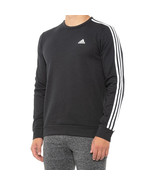 Adidas Mens Size Large Black 3-Stripe Crew Fleece Sweatshirt NWT - $416.54 MXN