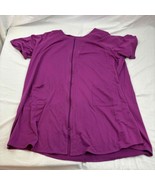 Dreams &amp; Co Woman&#39;s Tunic Purple Short Sleeve V-Neck 5X - £15.64 GBP
