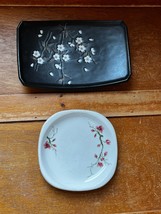 Lot of Trend Syracuse China White w Pink Magnolia Branch &amp; Black w White Flowers - £9.02 GBP