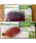 FoodSaver Pint Size Precut Bags Pack of 28 &amp;Quart Size Pack of 20 Heat S... - $558.02 MXN