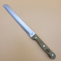 Bread Knife 8&quot; Blade Wood Handle 3 Rivets Stainless Steel Wood Handle Le... - $12.97
