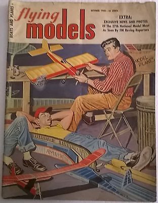 Primary image for FLYING MODELS Magazine October 1958 cover by Golden Age comics artist Gil Evans