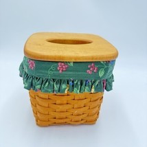 Longaberger Vintage 1996 Kleenex Basket Square W/Lid &amp; Sturdy Fabric Liner - $49.50