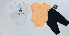 HURLEY Baby Infant 3-Piece Bodysuit Pants Set Outfit 3 Months Pineapple ... - £9.76 GBP