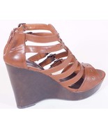 Material Girl Toro Womens Brown Open Toe Platform Wedges Sandals Shoes 9... - £17.58 GBP