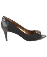 Ellen Tracy Finch Womens Black Open Toe Pumps Heels Shoes 6.5 - £22.34 GBP