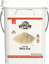 Augason Farms White Rice 24 Lb Large Bucket Bulk Emergency Food Storage,30 Year - £85.37 GBP